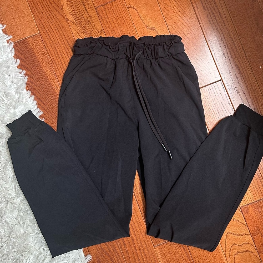 Lululemon Athletica Black Track Pants with Tapered Cuffs